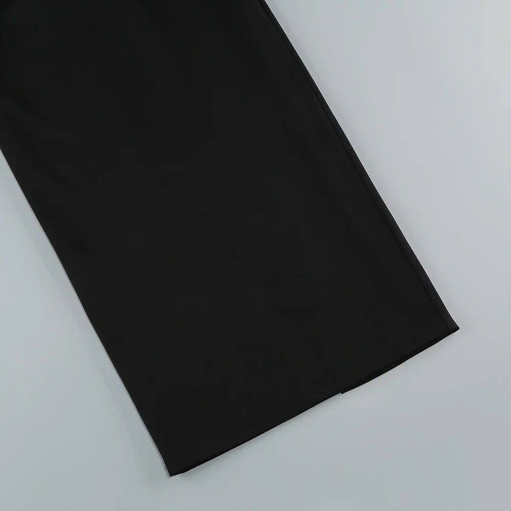 Léonie – Schulterfreies Midikleid für Damen mit Farbblock-Design