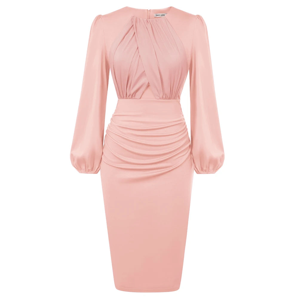 Alena – Elegantes Kontrast-Bodycon-Midikleid für Damen