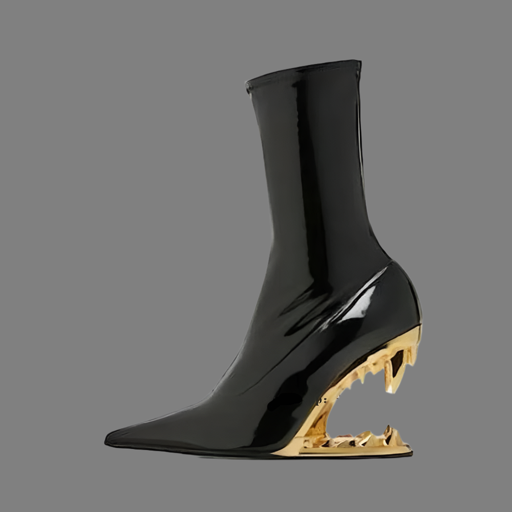 Isabella – Stiefeletten mit spitzer Zehenpartie und auffälligem Zähnchen-Detail für Damen