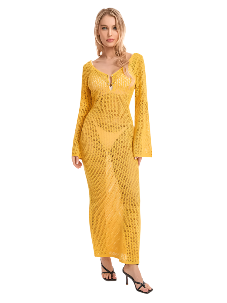 Alessia – Feminines Strickkleid mit tiefem V-Ausschnitt