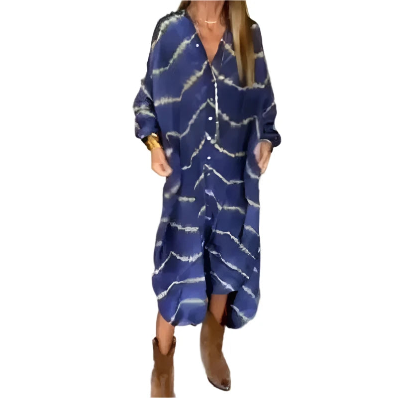 Livia – Elegantes Langärmeliges Streifenkleid für Damen