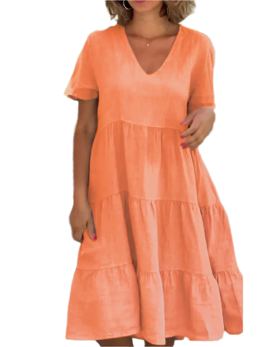 Sofia – Müheloses Baumwoll-Leinen Damen Sommerkleid