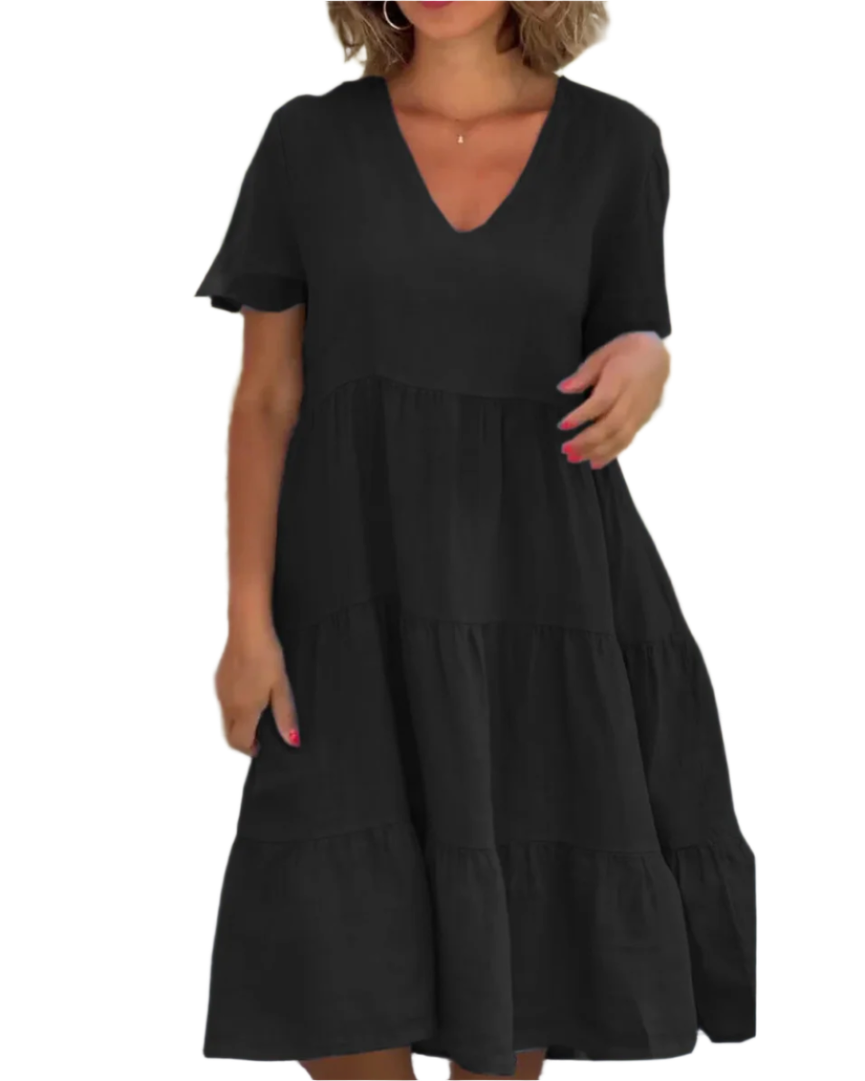 Sofia – Müheloses Baumwoll-Leinen Damen Sommerkleid