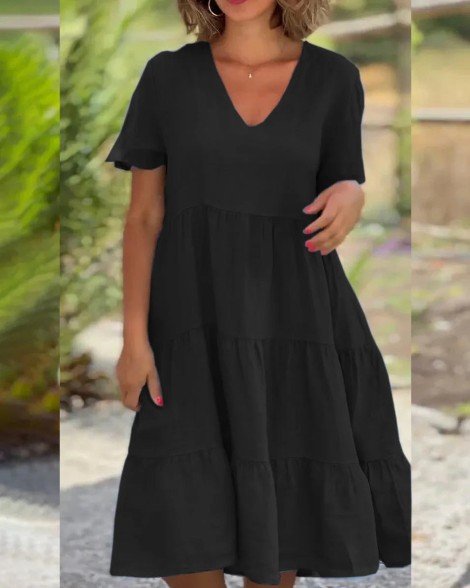 Sofia – Müheloses Baumwoll-Leinen Damen Sommerkleid