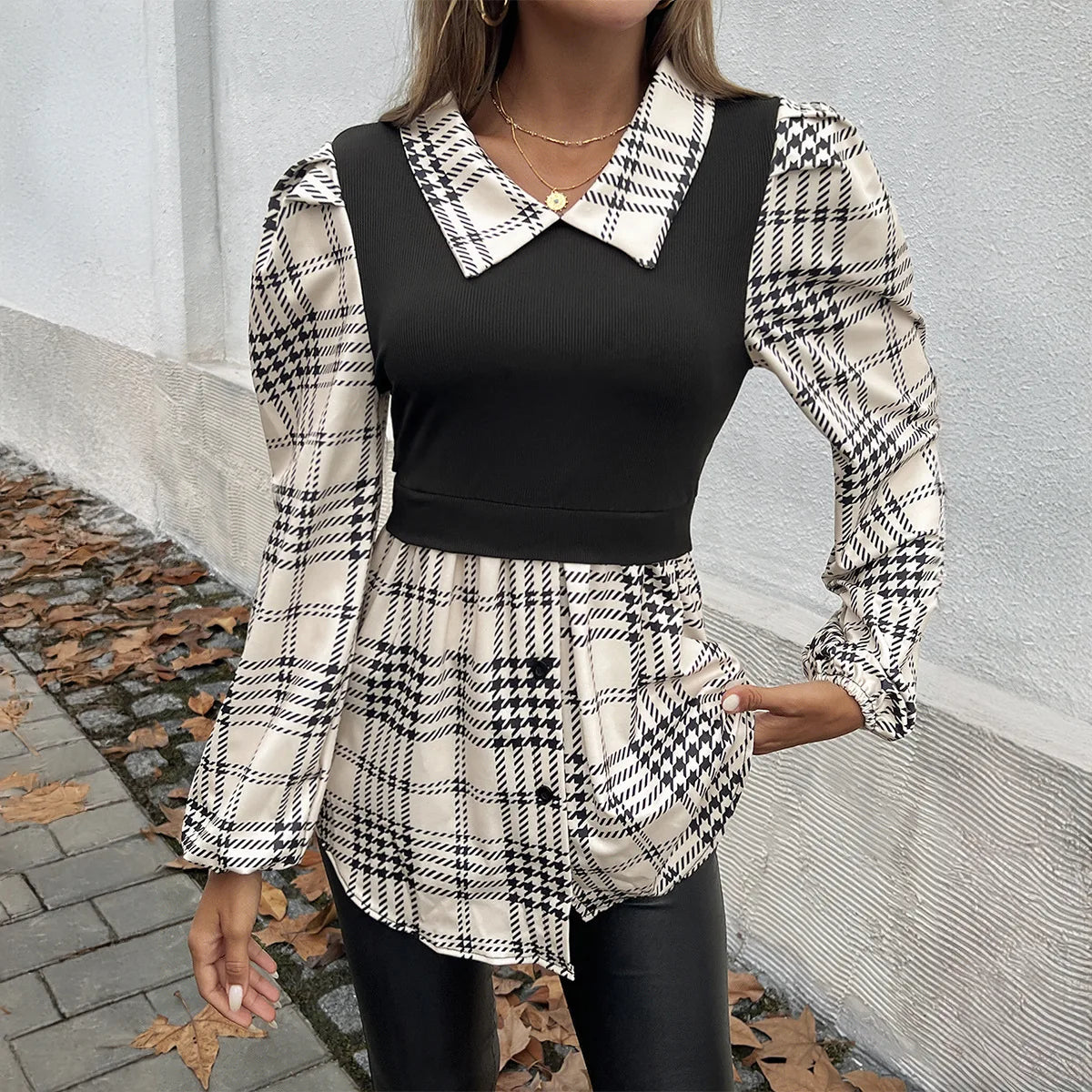 Marina – Klassische Karierte Bluse für Damen