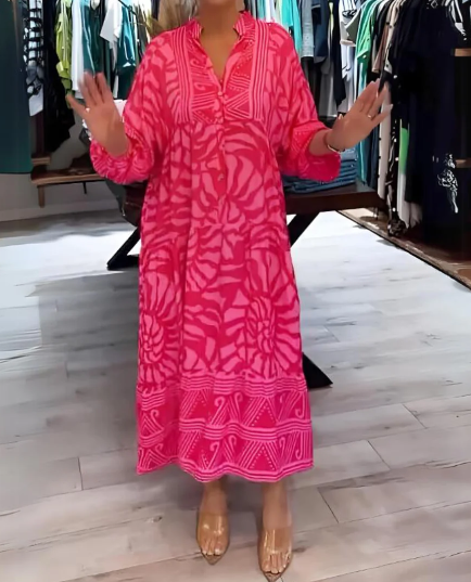 Marcella – Sommer-Chic Damen V-Ausschnitt Hemdkleid