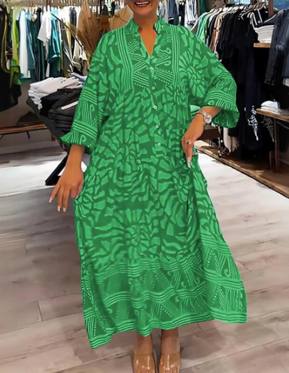 Marcella – Sommer-Chic Damen V-Ausschnitt Hemdkleid