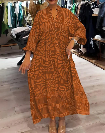 Marcella – Sommer-Chic Damen V-Ausschnitt Hemdkleid