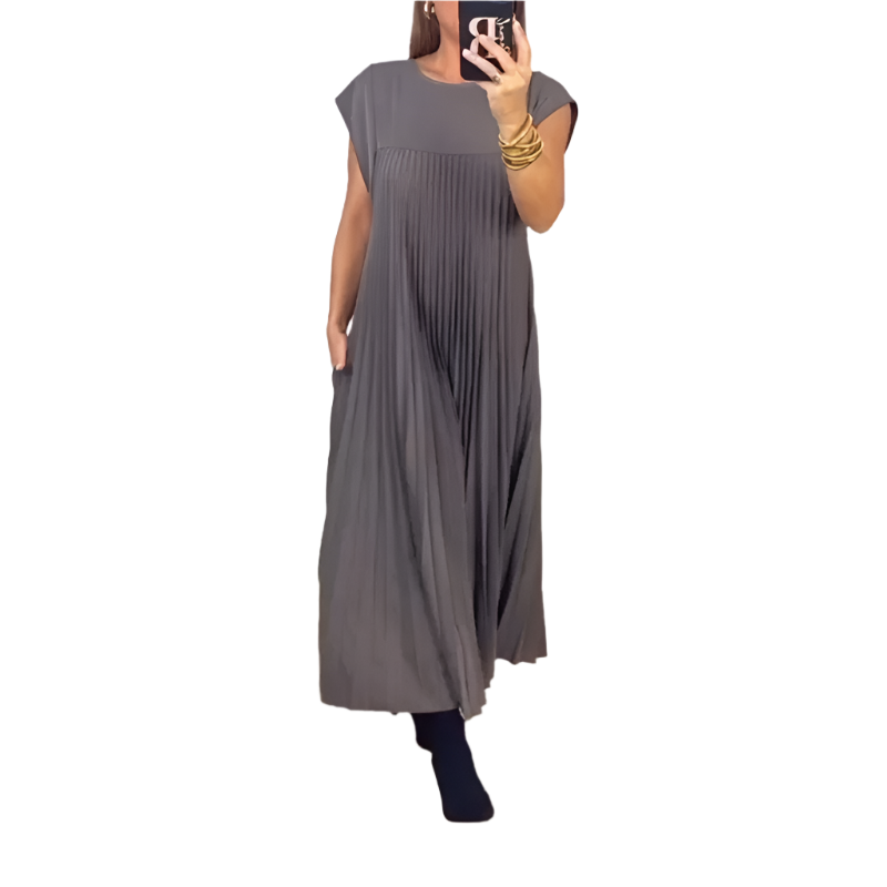 Elena – Elegantes ärmelloses Falten Damen Kleid