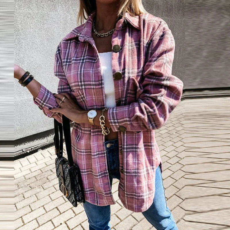 Isabelle – Karierte QuadroElegante Strickjacke für stilvolle Winterabende für Frauen