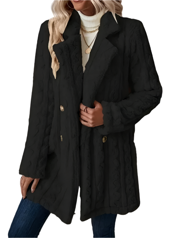 Sophia – Flauschiger Damen-Wintermantel mit Plüschkragen