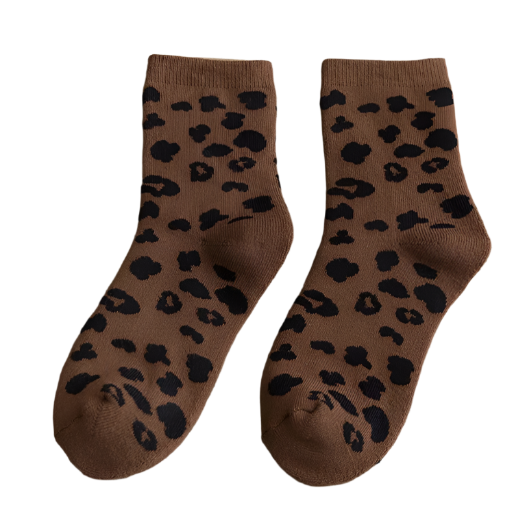 Elena – Spotted Leopard Print Damen Baumwoll-Socken
