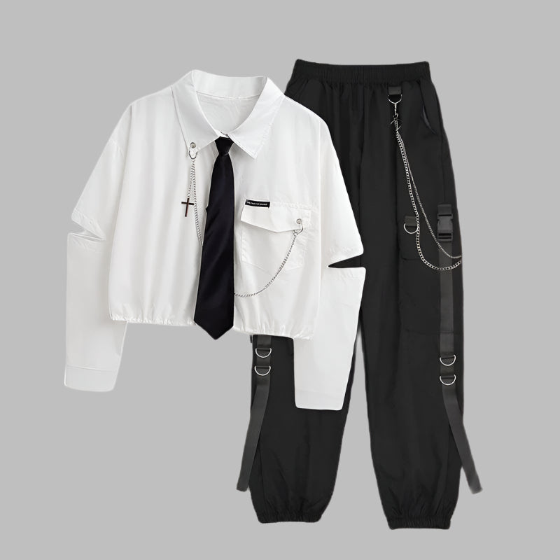 Isabella – Harajuku Gothic Punk Streetwear Set für Frauen