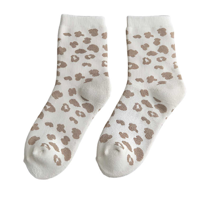 Elena – Spotted Leopard Print Damen Baumwoll-Socken
