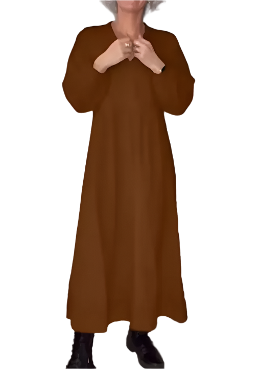 Mara – Schwarzes Oversize-Kleid für Damen mit V-Ausschnitt und Taschen