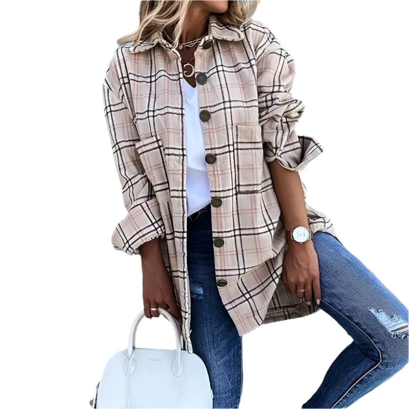 Isabelle – Karierte QuadroElegante Strickjacke für stilvolle Winterabende für Frauen