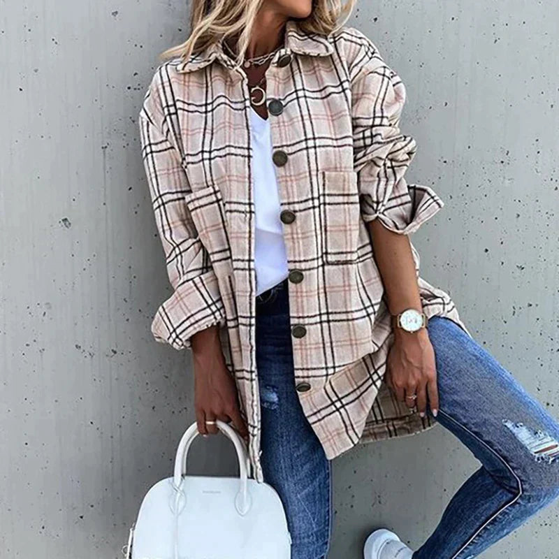 Isabelle – Karierte QuadroElegante Strickjacke für stilvolle Winterabende für Frauen