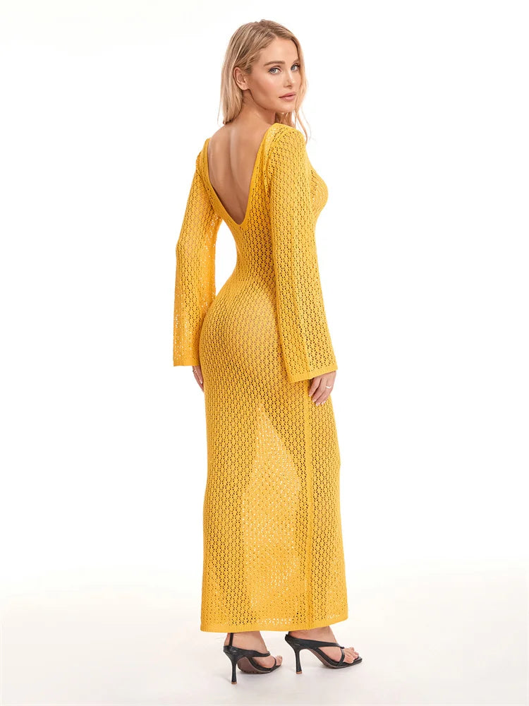 Alessia – Feminines Strickkleid mit tiefem V-Ausschnitt