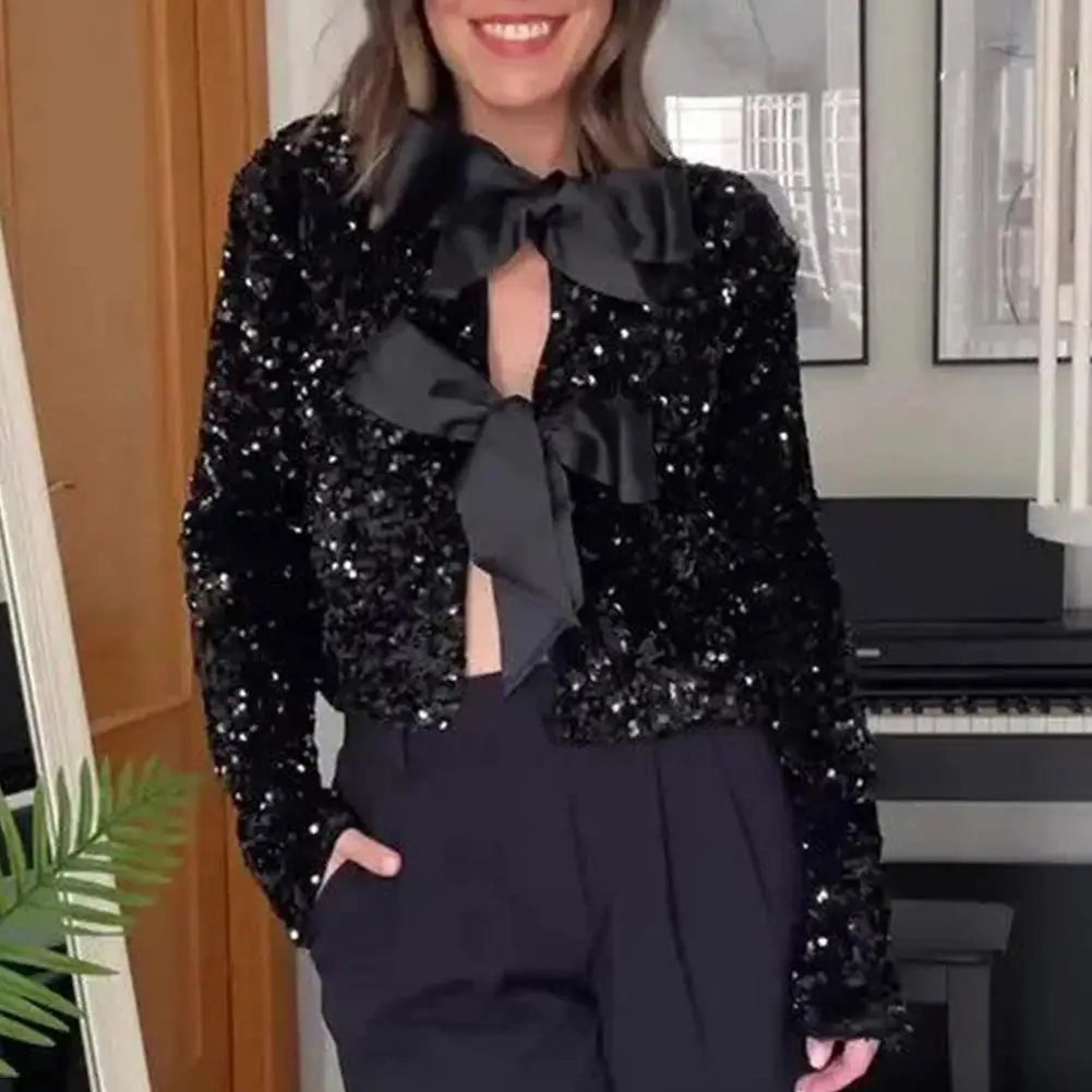 Isabella – Glitzernde Pailletten-Kurzjacke für Damen