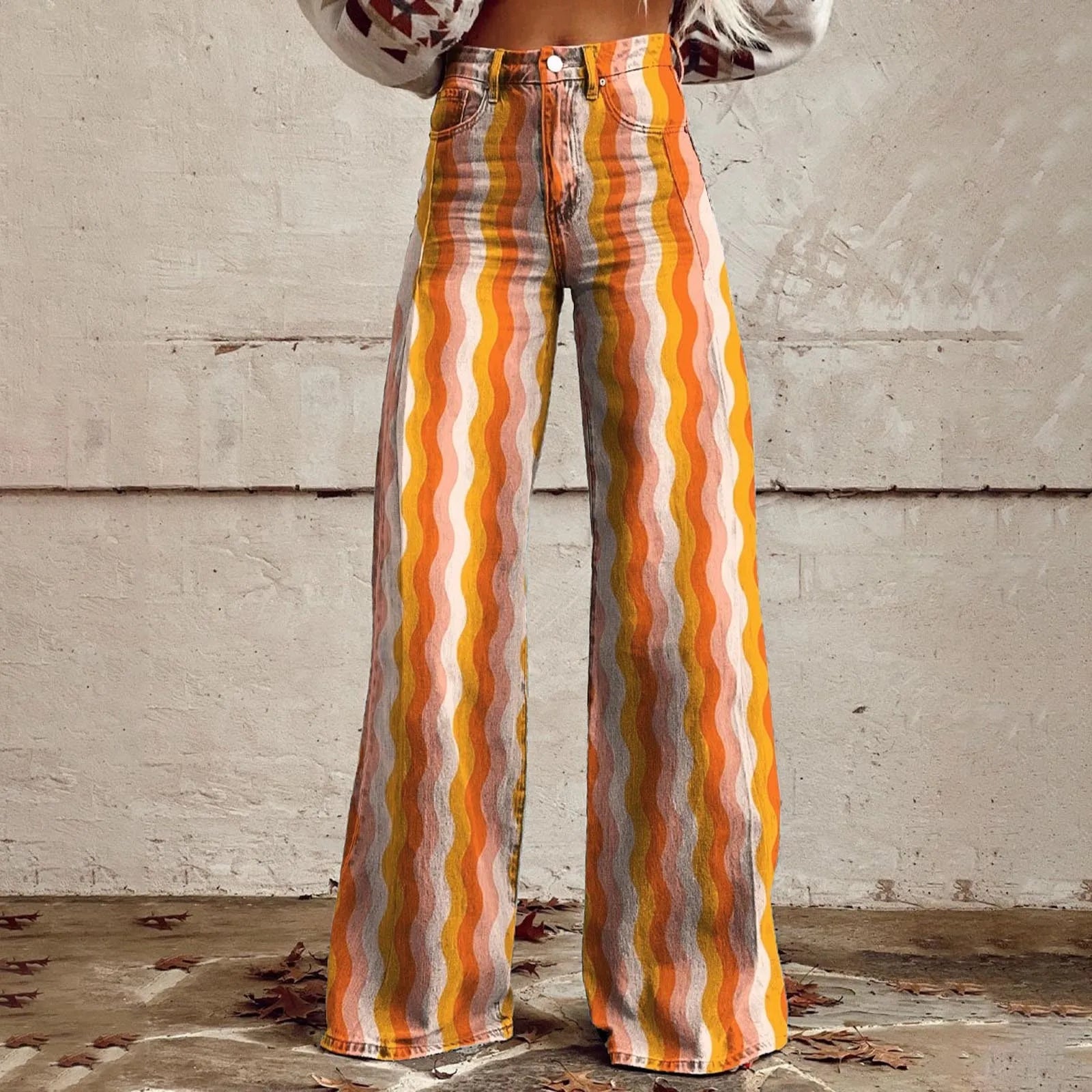 Luna – High-Waist Damen Weite Beinform Hosen