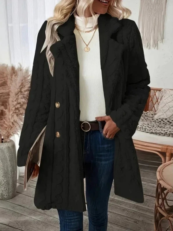 Sophia – Flauschiger Damen-Wintermantel mit Plüschkragen