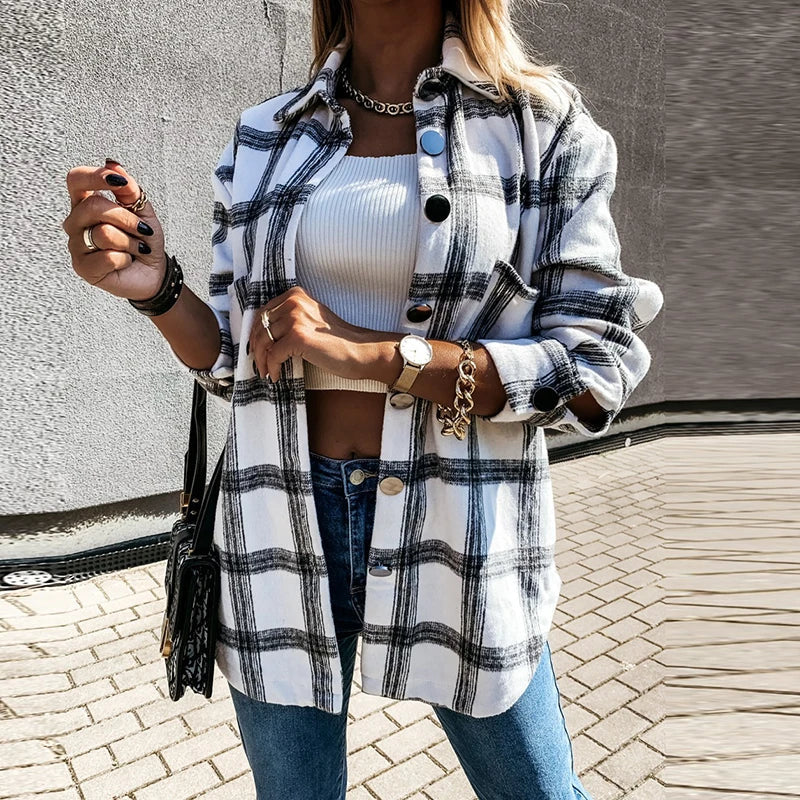 Isabelle – Karierte QuadroElegante Strickjacke für stilvolle Winterabende für Frauen