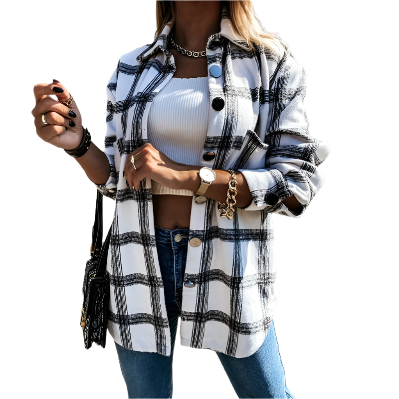 Isabelle – Karierte QuadroElegante Strickjacke für stilvolle Winterabende für Frauen