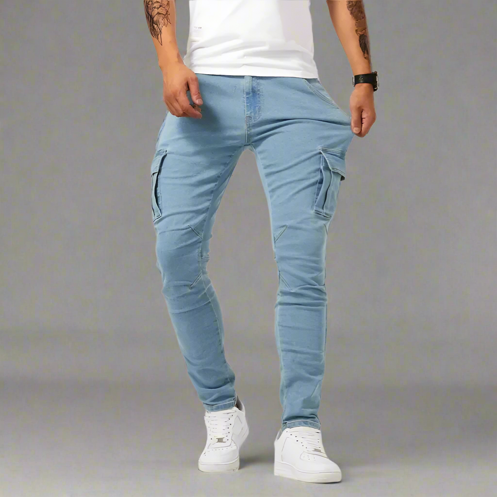 Marco – Multifunktionale Herren Denim Cargo Jeans