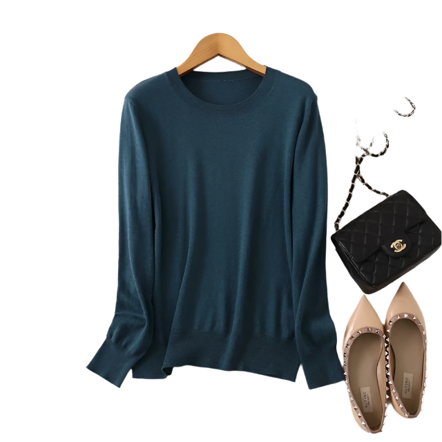 Lucia – Luxuriöser Damen Rundhalspullover