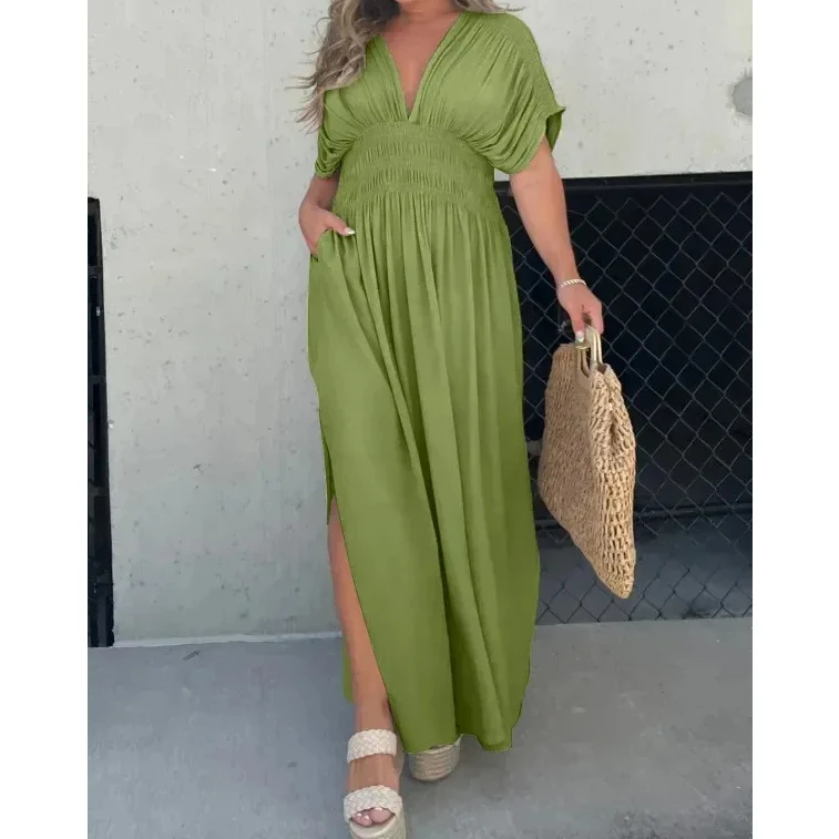 Camilla – Elegantes Damen V-Ausschnitt Kleid