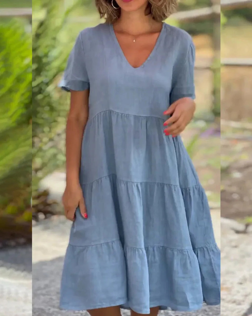 Sofia – Müheloses Baumwoll-Leinen Damen Sommerkleid