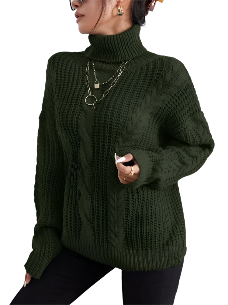 Cheska – Gemütlicher Oversized Damen Turtleneck Pullover