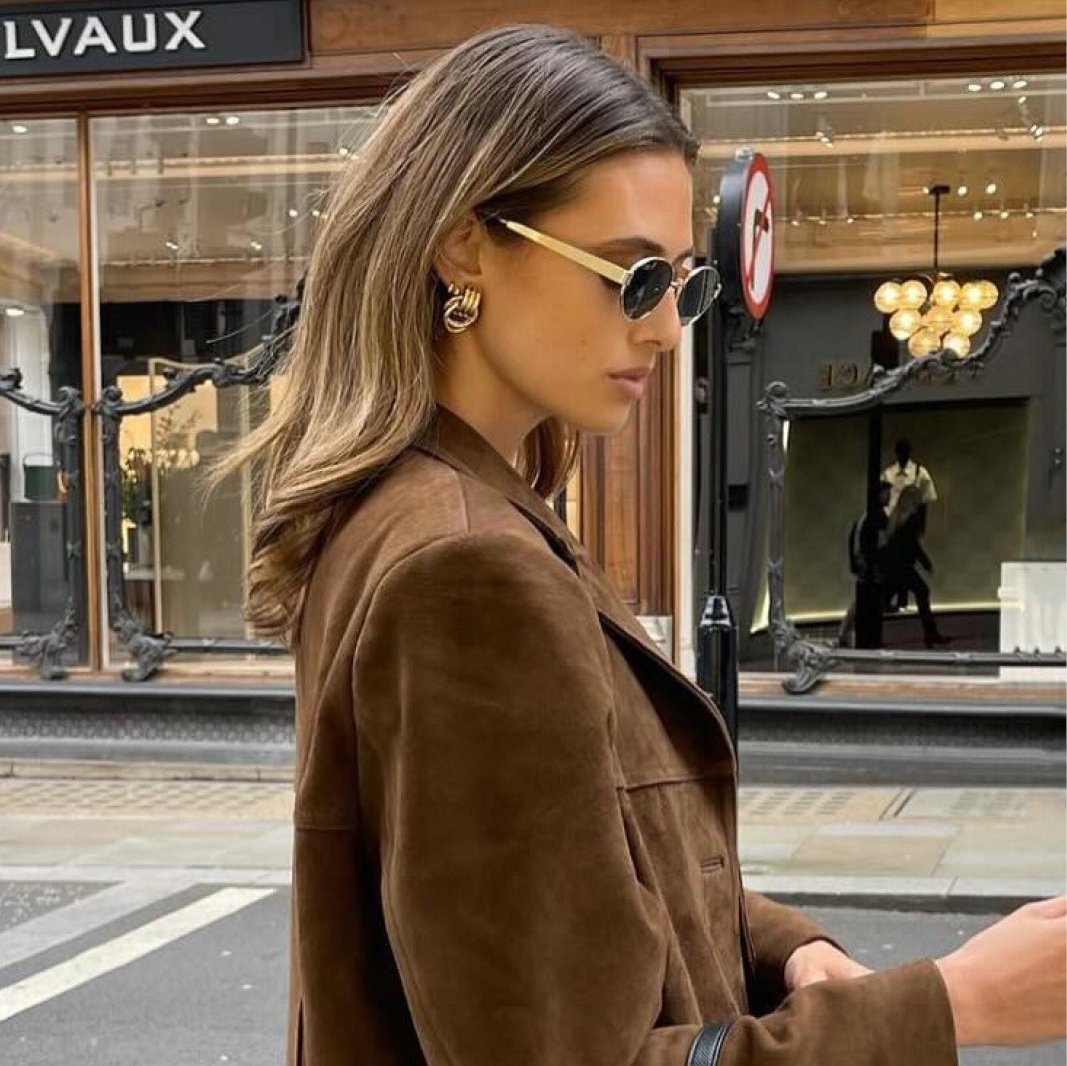 Giovanna – Vintage Chic Runde Metallsonnenbrille für Damen