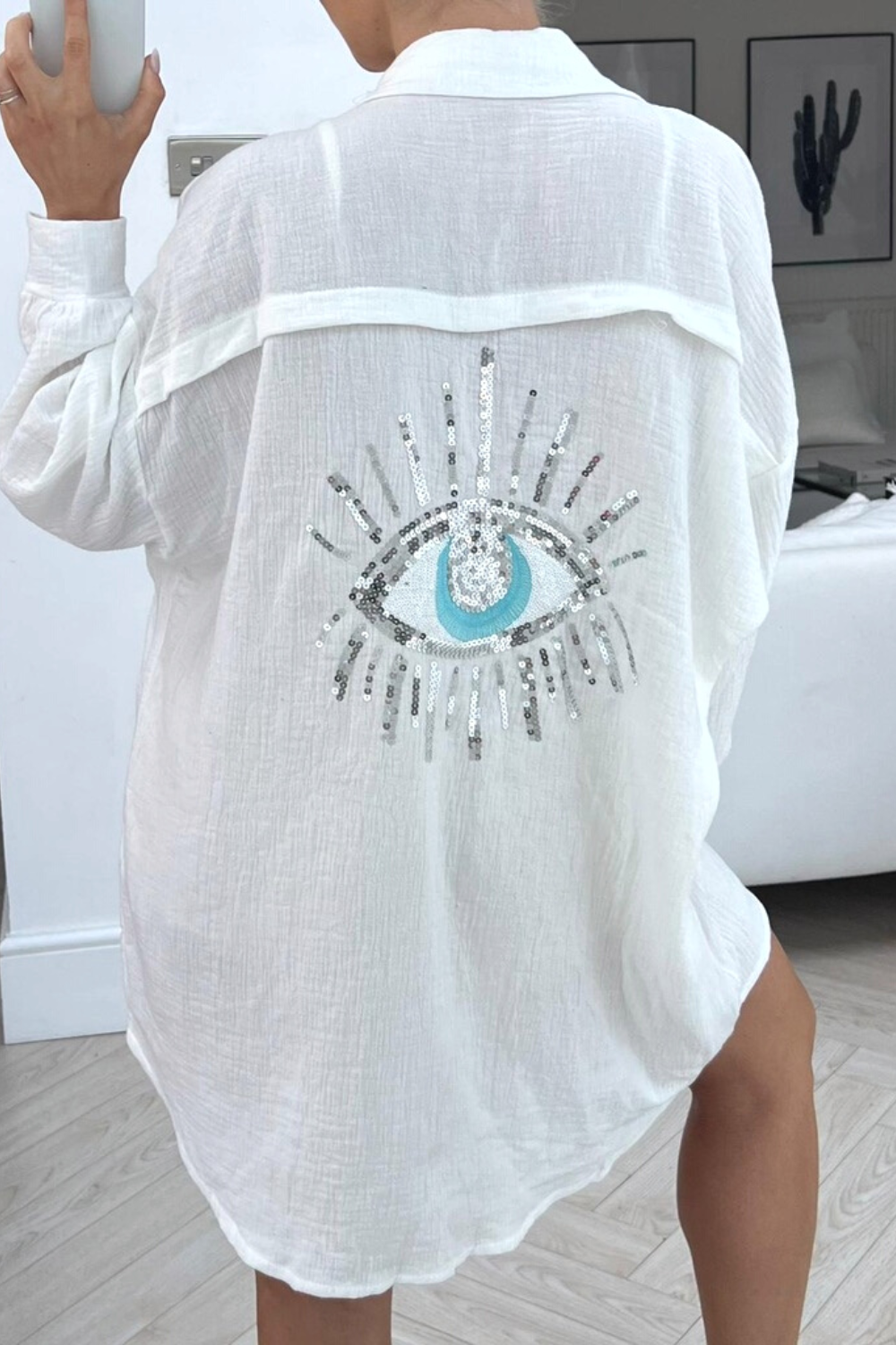 Sophie – Glamouröse Pailletten-Langarmbluse für Damen