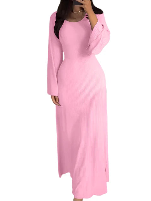 Gabriele – Gestreiftes Damen Strick-Midikleid