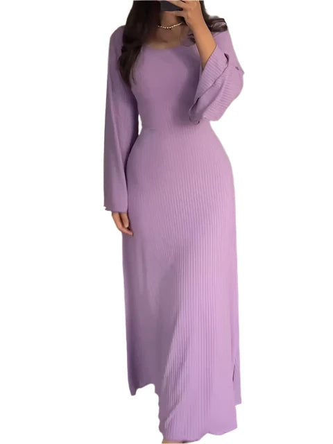 Gabriele – Gestreiftes Damen Strick-Midikleid