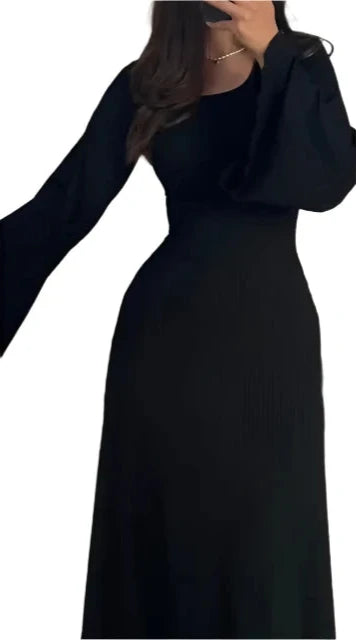 Gabriele – Gestreiftes Damen Strick-Midikleid