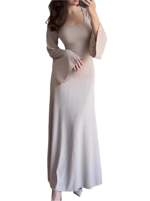 Gabriele – Gestreiftes Damen Strick-Midikleid