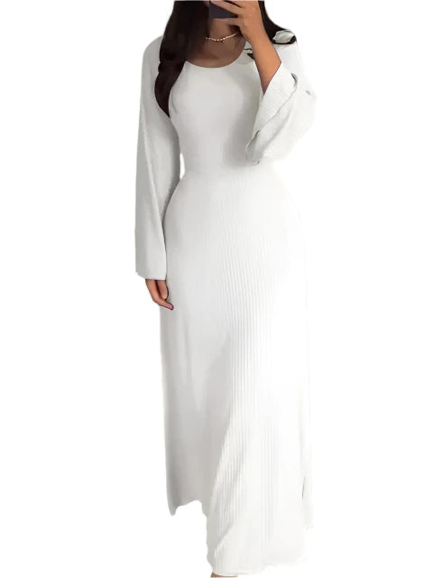 Gabriele – Gestreiftes Damen Strick-Midikleid