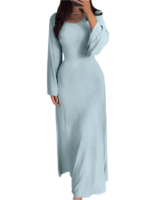 Gabriele – Gestreiftes Damen Strick-Midikleid