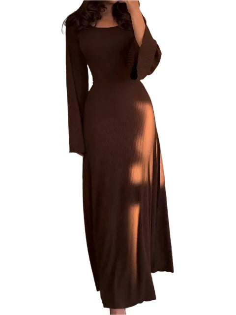 Gabriele – Gestreiftes Damen Strick-Midikleid