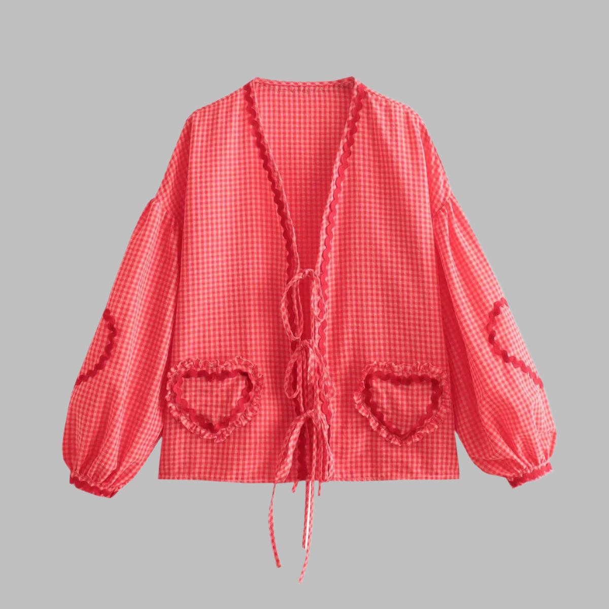 Emma – Vintage Damen-Shirt mit Herz-Taschen