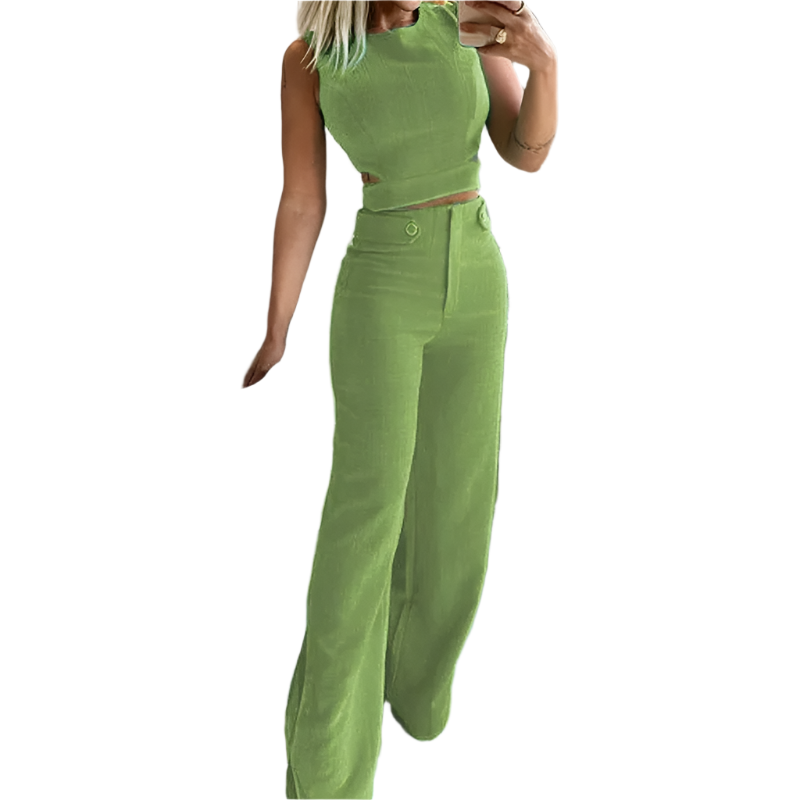 Sofia – Leichtes Sommer-Set mit Weitbeinhose für Damen