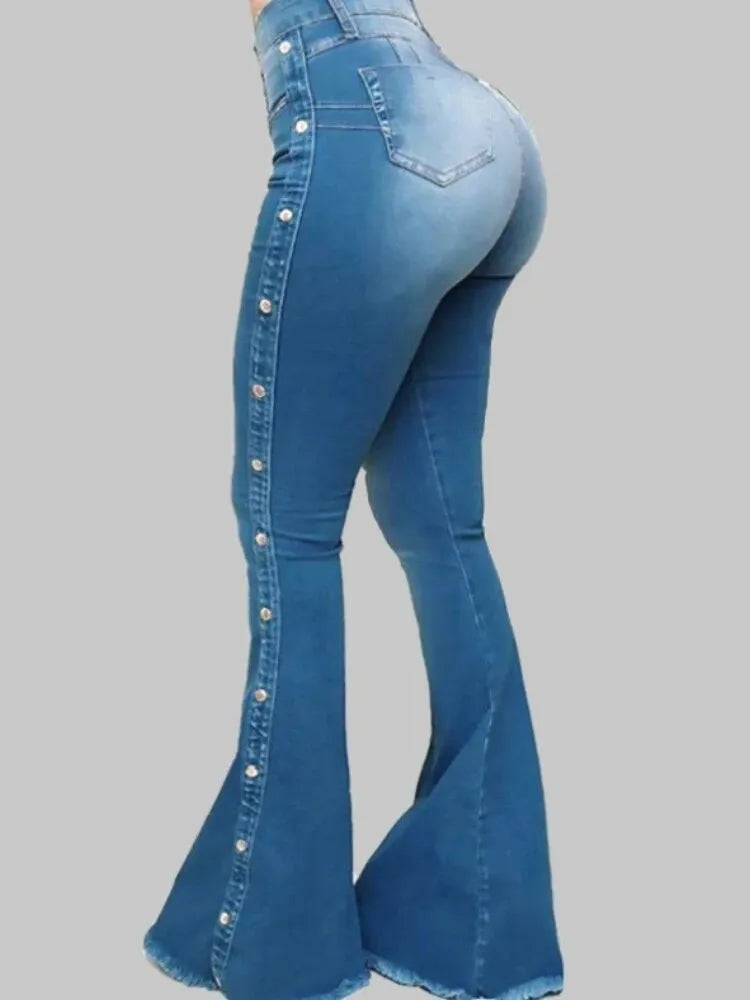 Luca – Stilvolle Flare-Jeans für Damen mit Knopfleiste