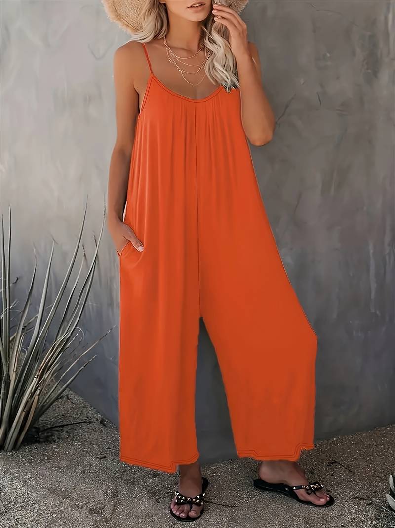 Magda – Rüschen-Boho-Overall mit weitem Bein für Damen
