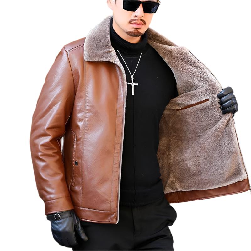 Ingo – Herren Jacke aus Kunstfleece und Leder