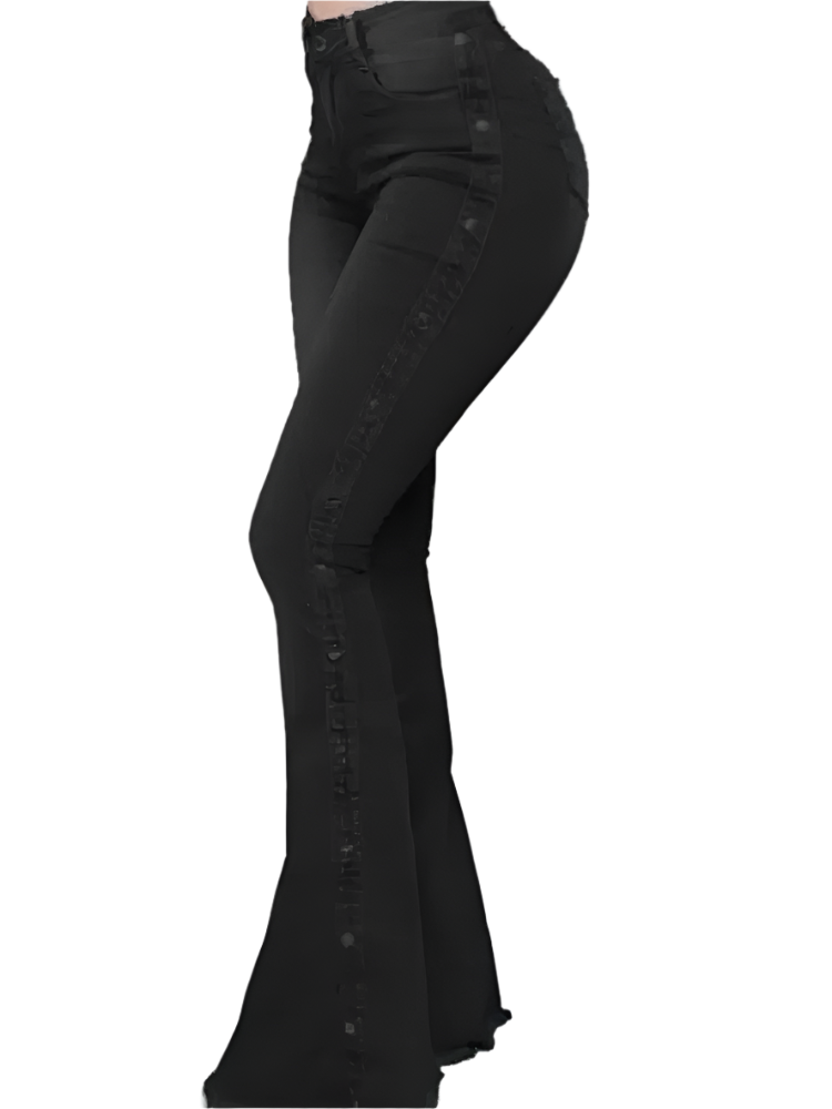 Luca – Stilvolle Flare-Jeans für Damen mit Knopfleiste