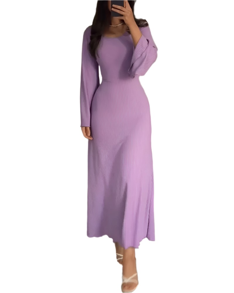 Isabella – Elegantes Strickkleid mit Bindegürtel für Damen