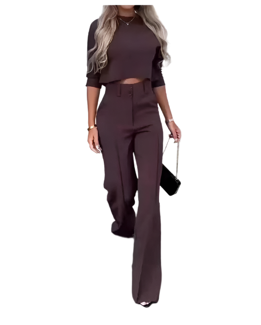 Isabella – Elegantes lässiges Blusen- und Hosenset für Damen