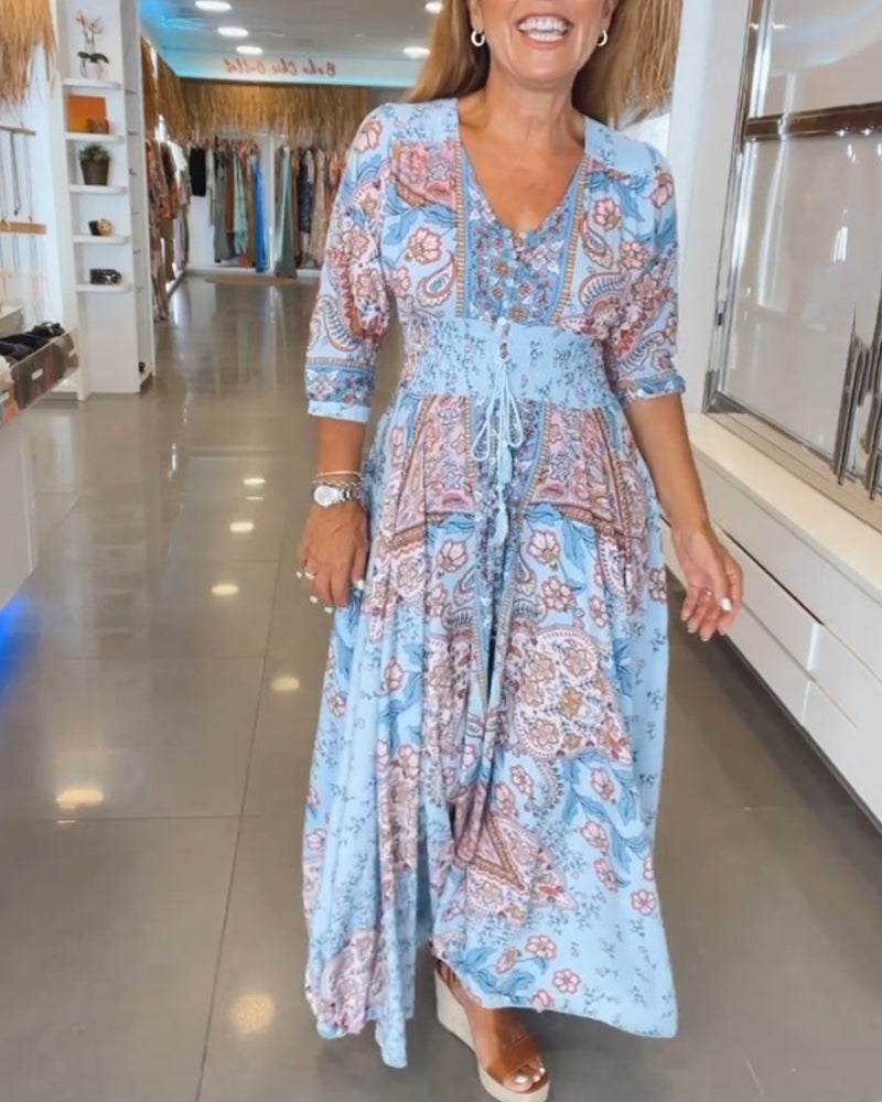 Paula – Maxi-Kleid im Ethno-Muster für Damen